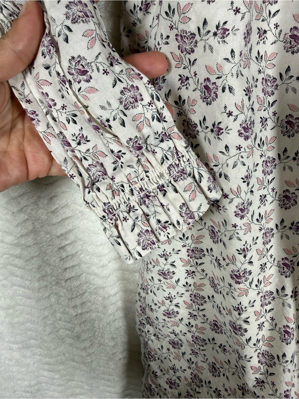 Gap kids Floral Long Sleeve Square Neck Dress - Cream with Mauve. Beautiful 😍 - Picture 5 of 12